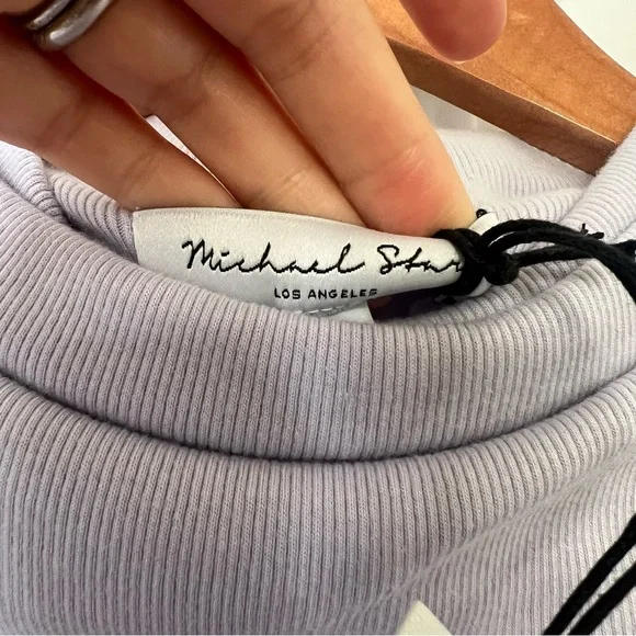 Michael Stars Amara Power Shoulder Tee Amethyst Size Small - Picture 2 of 7